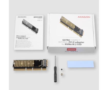 Akcesoria Axagon PCEM2-1U PCI-E 3.0 16x - M.2 SSD NVMe, 80mm SSD, low profile